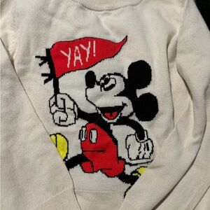 Disney Kids Cream and Red Mickey Mouse Sweater